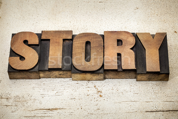Stock photo: story word in wood type
