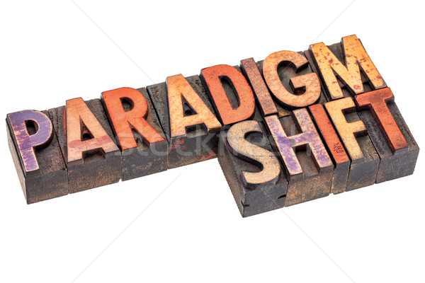paradigm shift in vintage wood type Stock photo © PixelsAway