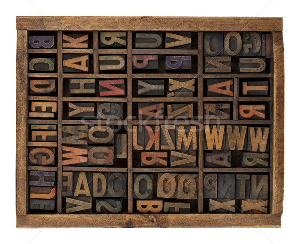 alphabet in antique wood letterpress types Stock photo © PixelsAway