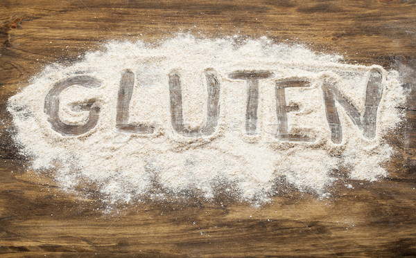 Gluten palabra escrito trigo harina Foto stock © PixelsAway