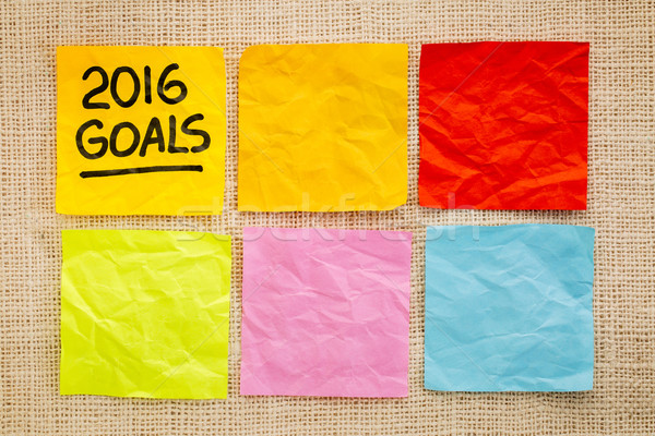 2016 New Year goals on sticky notes Stock photo © PixelsAway