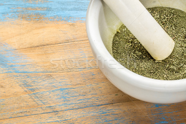 stevia leaves crushed in mortar  Stock photo © PixelsAway