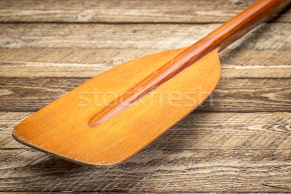 blade of wooden canoe paddle Stock photo © PixelsAway