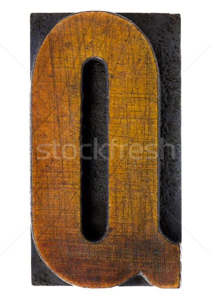 буква q Vintage древесины тип печати Сток-фото © PixelsAway