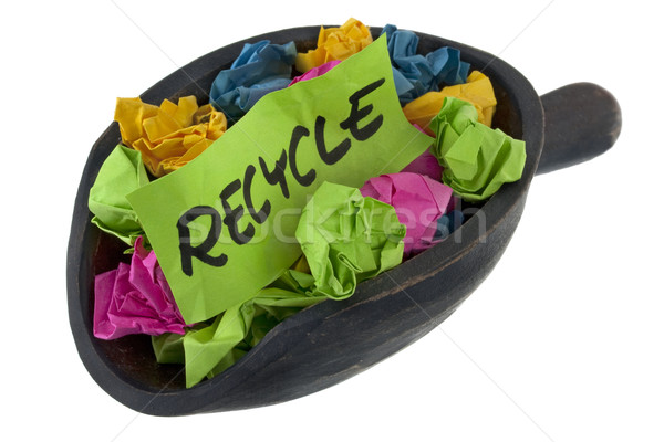 recycle - scoop od colorful crumbled paper Stock photo © PixelsAway