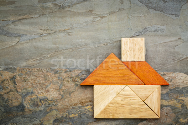 abstract tangram house Stock photo © PixelsAway