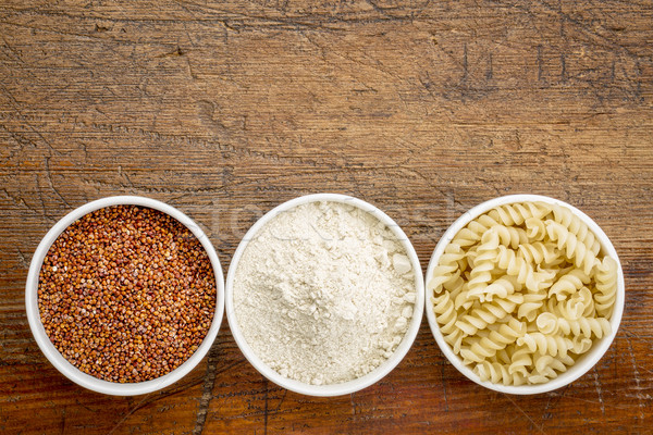 quinoa grain, flour and pasta Stock photo © PixelsAway