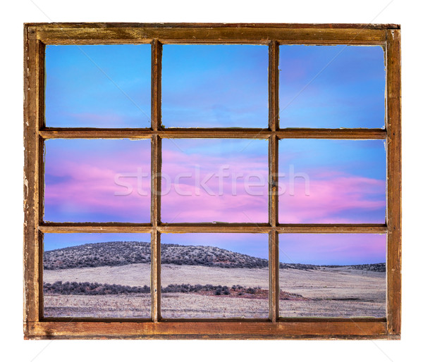 Colorado sunset sky as seen through old window Stock photo © PixelsAway