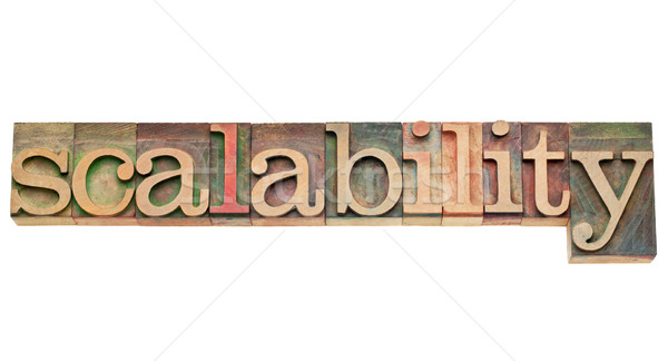 Stock photo: scalability word in wood type