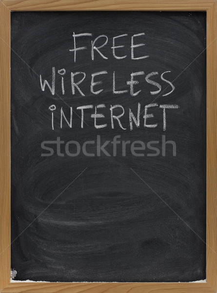 free wireless internet text on blackboard Stock photo © PixelsAway