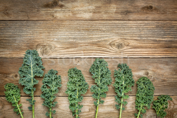 green kale leaves on wood Stock photo © PixelsAway