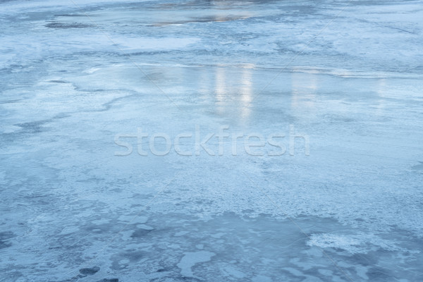 Foto stock: Azul · hielo · textura · congelado · lago · reflexiones