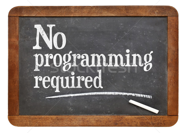 No programming required blackboard sign Stock photo © PixelsAway