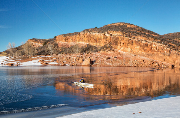 winter canoeing in Colorado Stock photo © PixelsAway