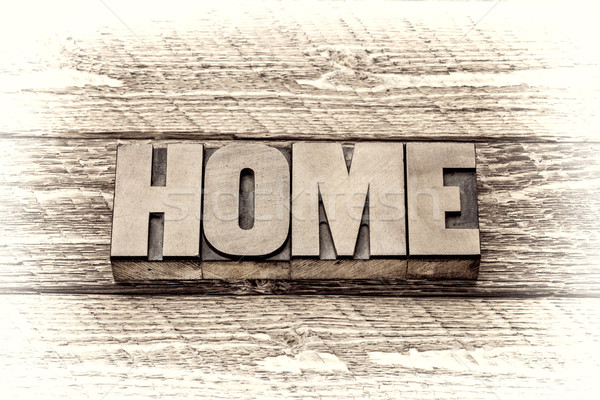 home word in letterpress wood type Stock photo © PixelsAway