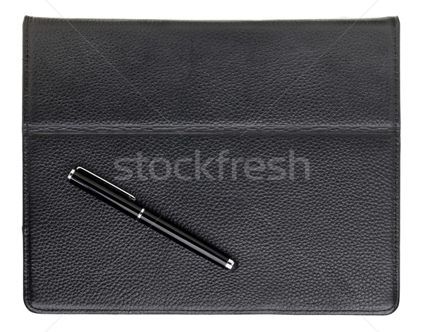 Stylus toll táblagép fekete bőr tok Stock fotó © PixelsAway
