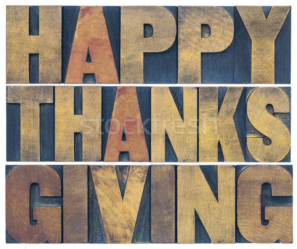 Stock photo: Happy Thanksgiving greeting card