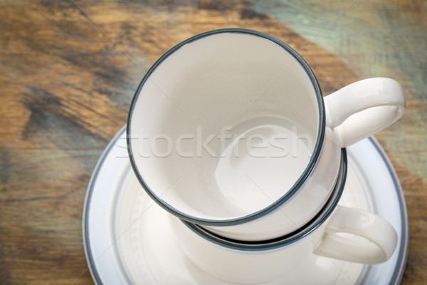 Kahve fincanları soyut iki boş grunge Stok fotoğraf © PixelsAway