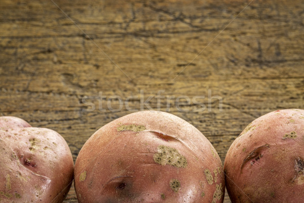 Rood rustiek hout rij drie Stockfoto © PixelsAway