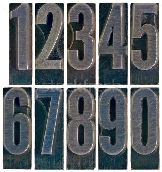 Dziesięć metal typu numery odizolowany arabskie Zdjęcia stock © PixelsAway