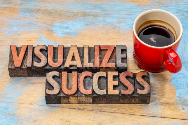 visualize success in wood type Stock photo © PixelsAway