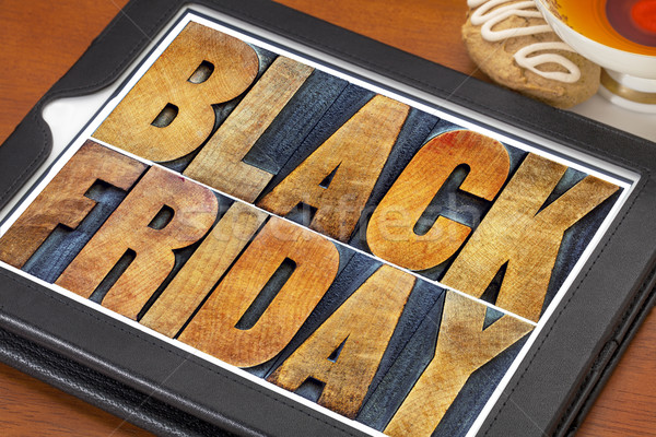 Black friday Shopping texte vintage bois [[stock_photo]] © PixelsAway