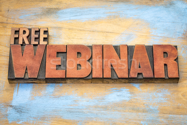 Free Webinar Banner In Wood Type Stock Photo C Marek Uliasz