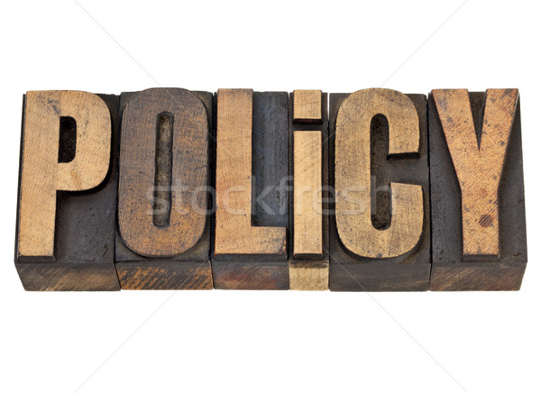 policy word in letterpress type Stock photo © PixelsAway