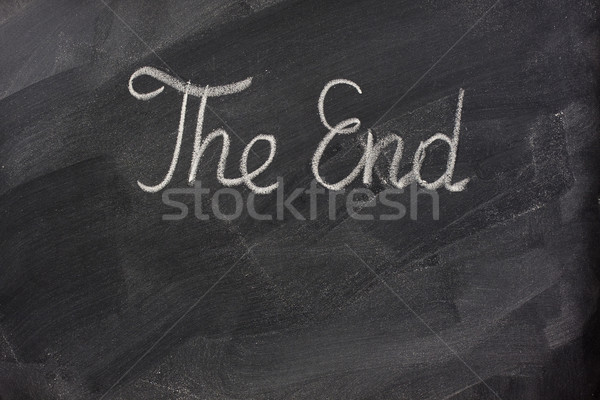 Stock photo: The end on blackboard