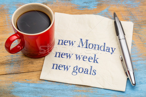 Stock photo: New Monday, week, goals 