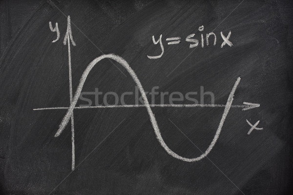 graph of sine function on a school blackboard Stock photo © PixelsAway