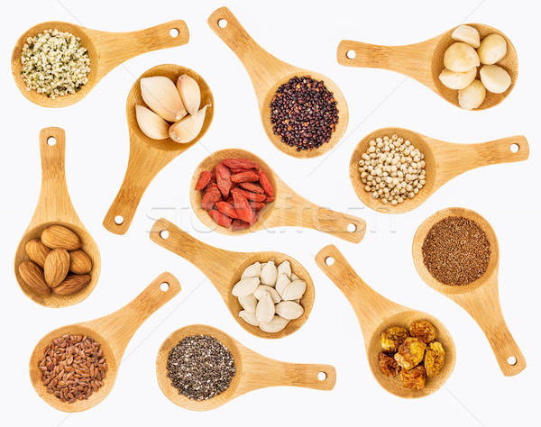 Stock photo: superfood grain, seed, berry and nuts abstract