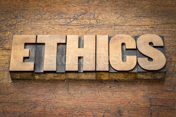 ethics word abstract in wood type Stock photo © PixelsAway