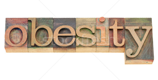 Otyłość słowo typu odizolowany drewna Zdjęcia stock © PixelsAway