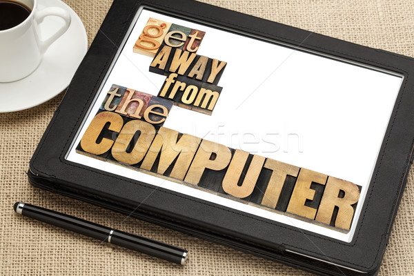 компьютер интернет зависимость далеко работу перегрузка Сток-фото © PixelsAway