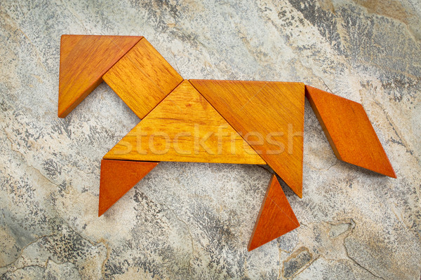 tangram horse abstract Stock photo © PixelsAway