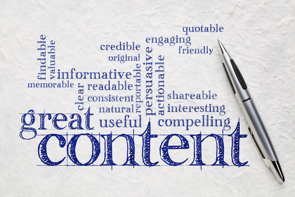 wrting great content concept Stock photo © PixelsAway