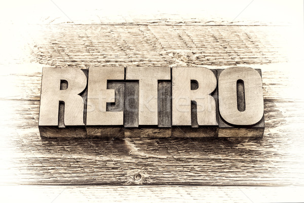 retro word in vintage letterpress wood type Stock photo © PixelsAway