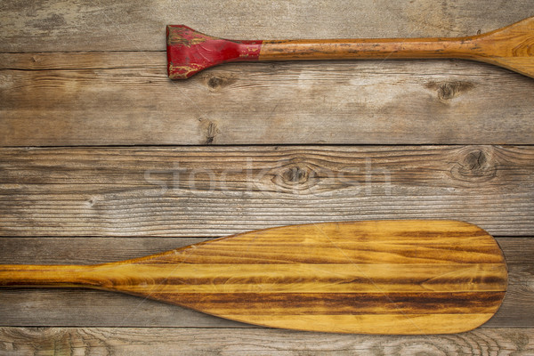 blade and grip of canoe paddle Stock photo © PixelsAway