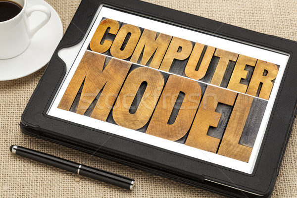 Computer Modell Typografie Wissenschaft Forschung Wort Stock foto © PixelsAway