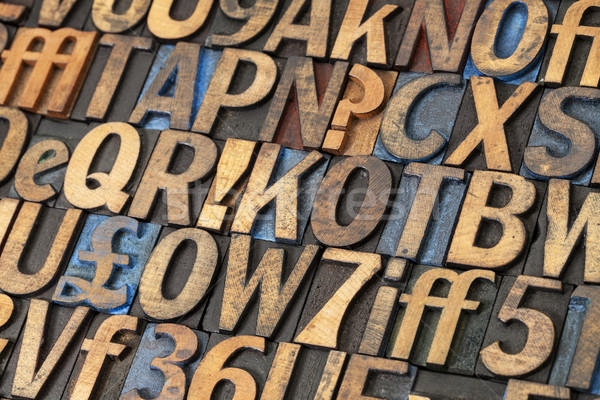 ストックフォト: ヴィンテージ · 木材 · タイプ · アルファベット · 抽象的な
