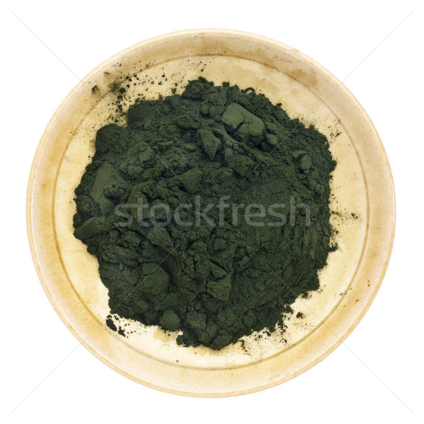 Zdjęcia stock: Organiczny · proszek · mały · ceramiczne · puchar · odizolowany