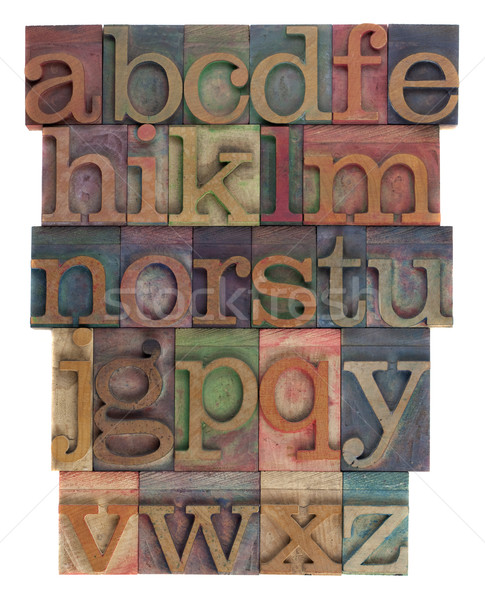 alphabet abstract - vintage wooden letterpress type Stock photo © PixelsAway