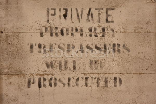 private property sign on concrete Stock photo © PixelsAway