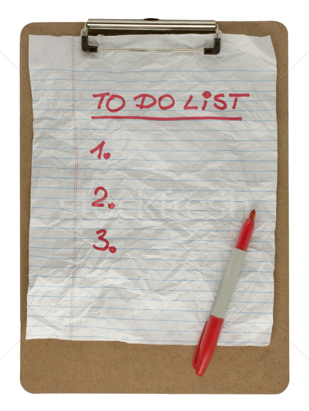 Para fazer a lista clipe de papel conselho vermelho caneta Foto stock © PixelsAway