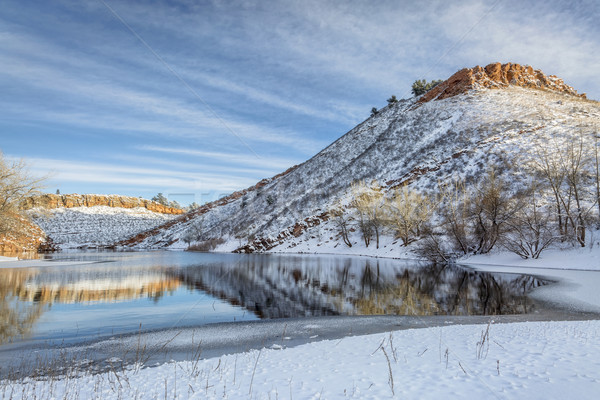 Stock photo: mountain lake in winter