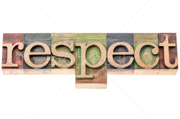 Respect mot typographie bois type isolé Photo stock © PixelsAway