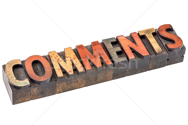 Comentarios palabra vintage madera tipo resumen Foto stock © PixelsAway