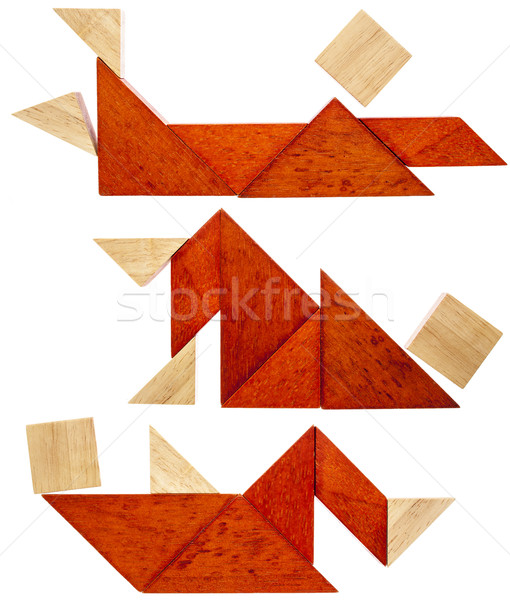 Stock photo: tangram resting figures