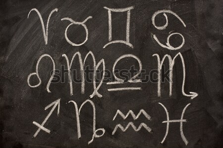 couples of male and female gender symbols on a blackboard Stock photo © PixelsAway
